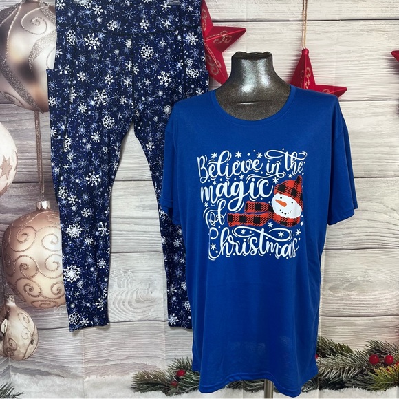 5XL Christmas T-shirt with Curvy+ Christmas leggings - Picture 2 of 14